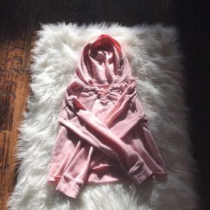 A crop top jacket (pink) w/ non tie able laces💖